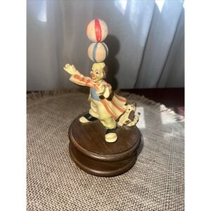 Anri Thorens "The Entertainer"" Clown Dog Music Box Vintage Works
